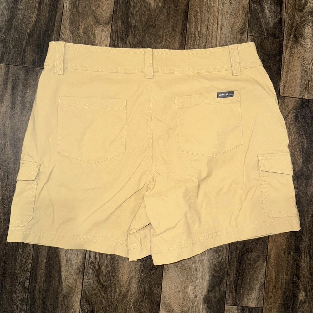 Eddie Bauer Women's Yellow Cargo Shorts Size 12 Hiking‎ Outdoor Inseam 4.5" - Picture 5 of 7